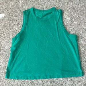 Lululemon Classic-Fit Cotton-Blend Tank Top Kelly Green 10/12
